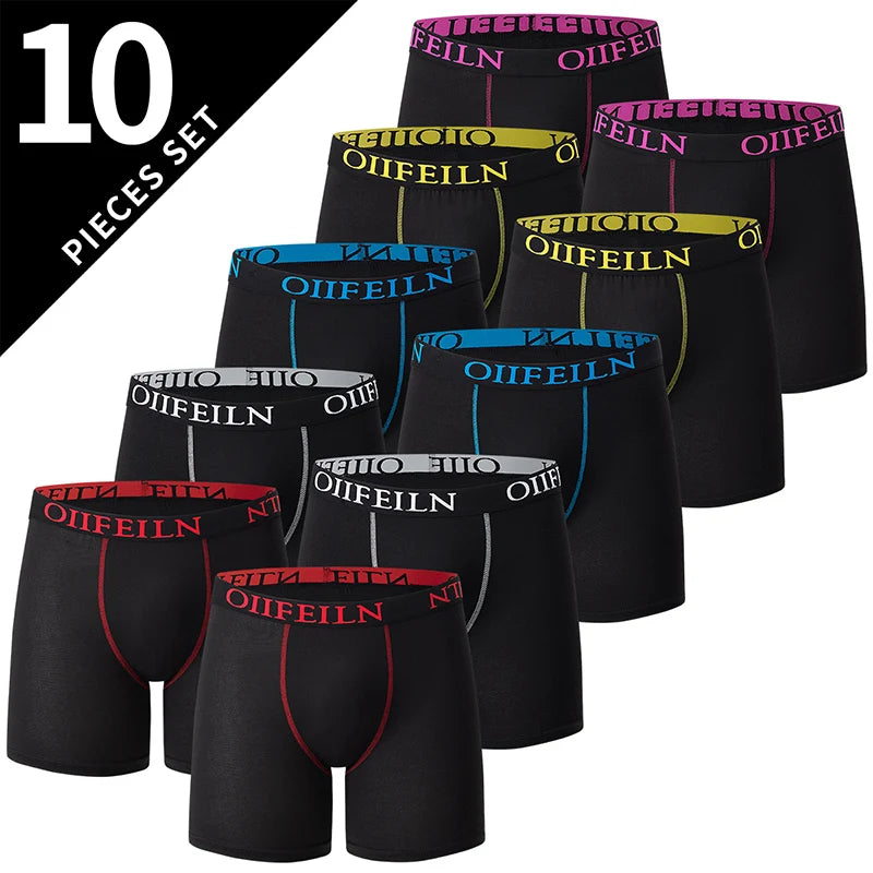 5/10-Pack Men's Black and Gold Printed Boxer Briefs - Comfortable Stretch Underwear for Sports, Beach & Leisure