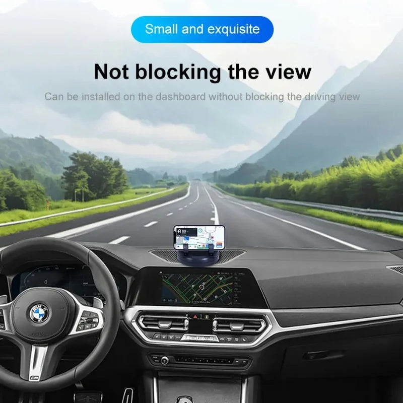 360-Degree Rotating Car Phone Holder Dashboard & Head-Up Mount with Luminous Parking Number Plate - Universal Auto Phone Stand