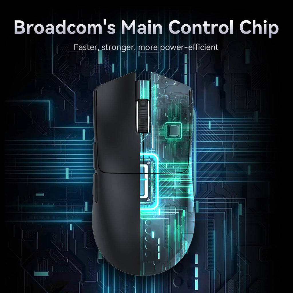 Wireless Gaming Mouse 22,000 DPI, 1000Hz Polling, Tri-Mode Bluetooth/2.4G/USB, Rechargeable with Magnetic RGB Charging Dock, Programmable Macros