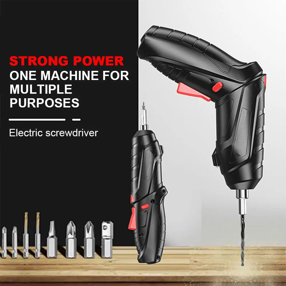 3.6V Rechargeable Cordless Electric Screwdriver Drill Set – 1800mAh Mini Power Driver with LED & USB Charging