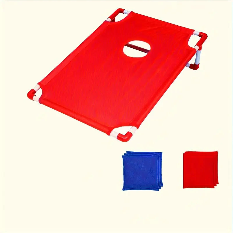 Portable Cornhole Set - Foldable Bean Bag Toss Game for Family & Adults, Outdoor Lawn and Backyard Game with 6 Bean Bags