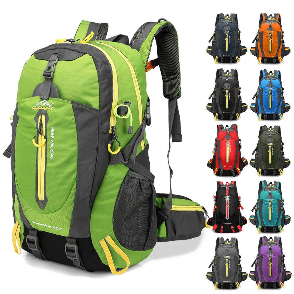 40L Water-Resistant Travel Backpack - Unisex Hiking & Camping Daypack for Men & Women