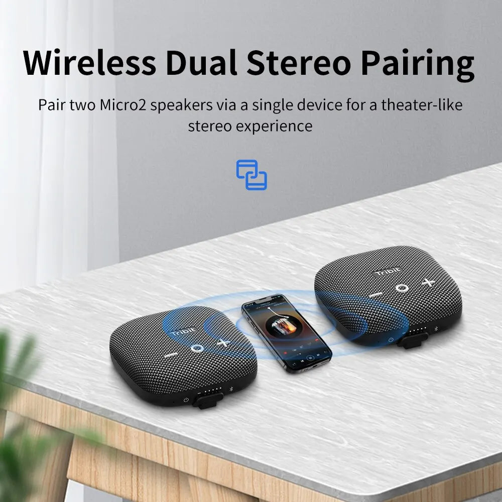 Portable Bluetooth Mini Speaker 90dB Loud Deep Bass IP67 Waterproof Built-in Strap 12-Hour Playtime Powerbank
