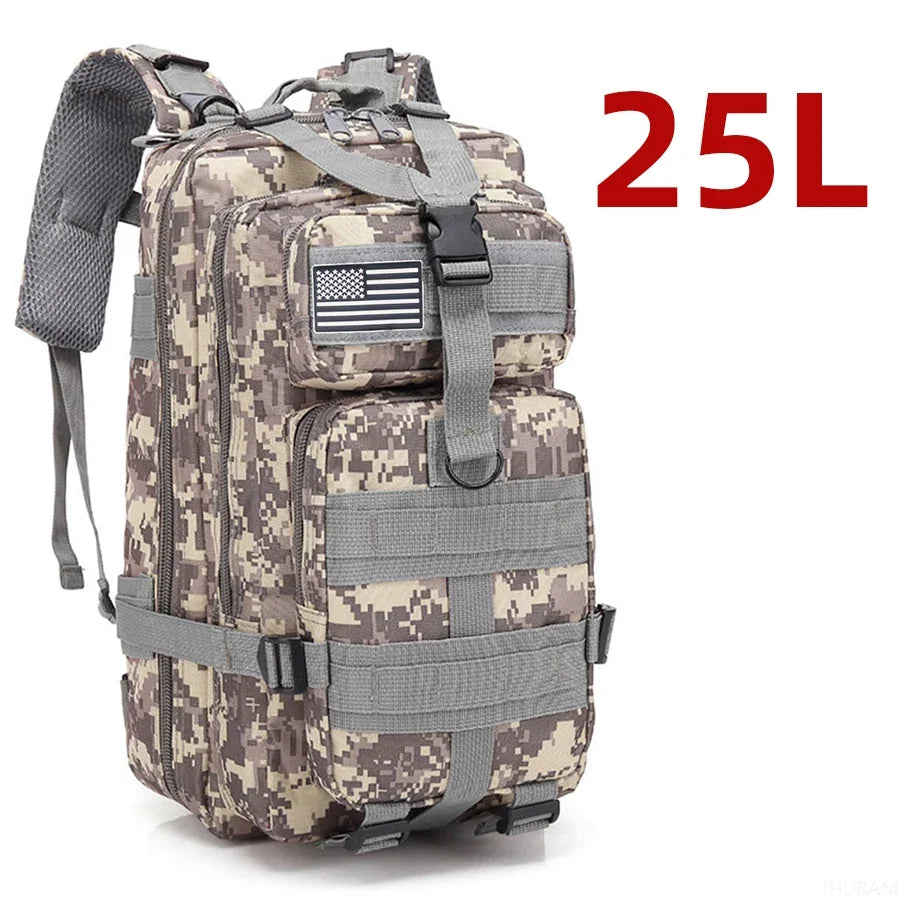 25L & 50L Waterproof Nylon Tactical Backpack - Hiking Camping Trekking Fishing Rucksack with MOLLE