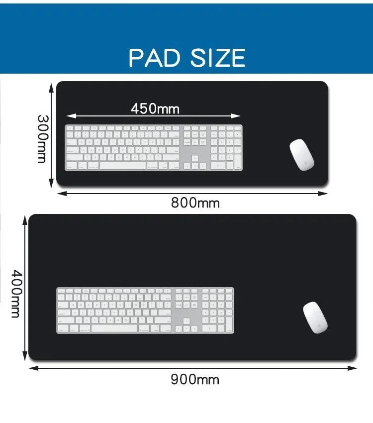 Japanese Clouds Kawaii Black XXL Gaming Mouse Pad - Large Non-Slip Rubber Desk Mat for Laptop & PC