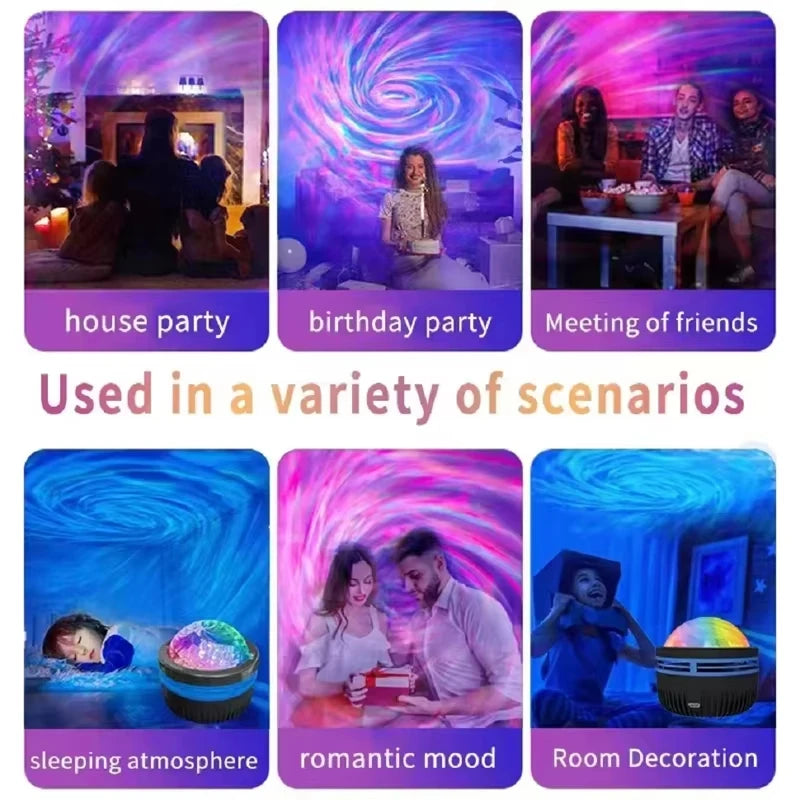 LED Starry Sky Projector Galaxy Night Light with Remote USB DC 5V 7 Modes for Bedroom Party Christmas Gift