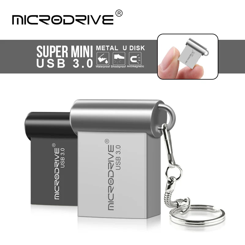 USB 3.0 Metal Mini Flash Drive – High-Speed USB Stick, 16GB / 32GB / 64GB / 128GB