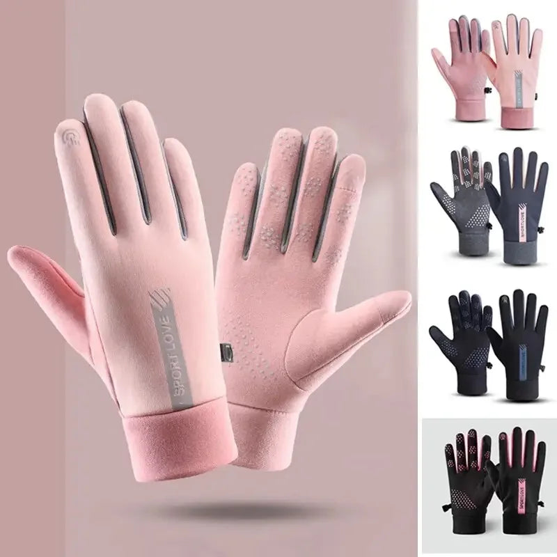 Women's Waterproof Winter Cycling Gloves - Windproof Anti-Slip Warm Outdoor Sports Gloves