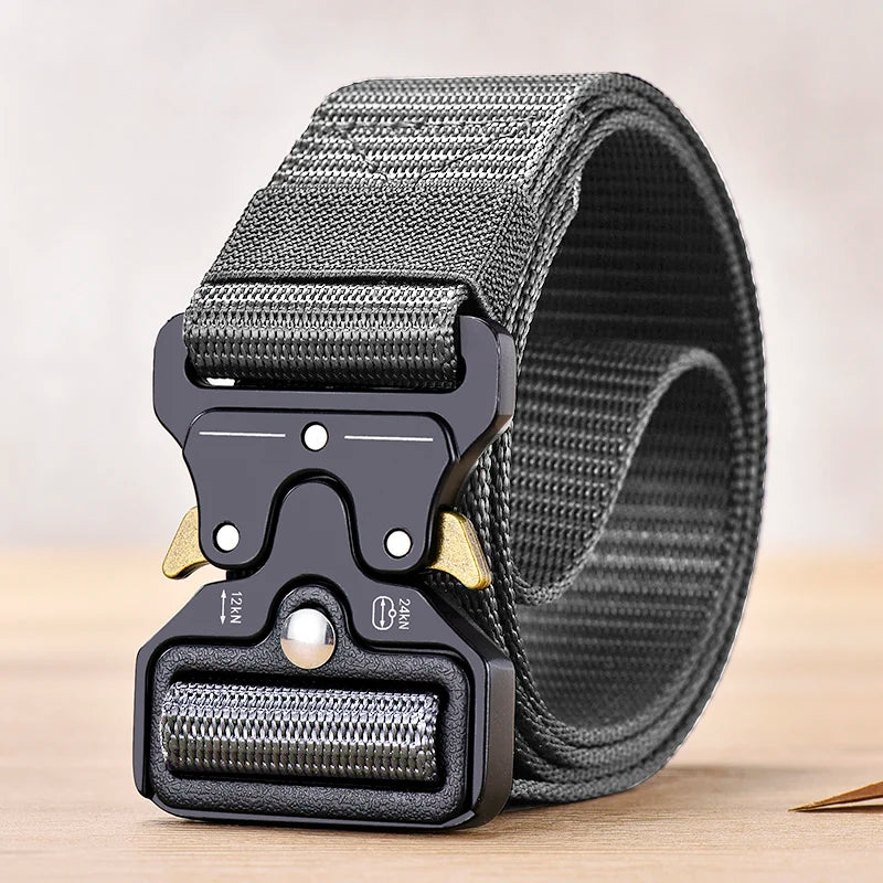 Men's Tactical Canvas Multi-Function Belt, Outdoor Adventure Waist Belt 1.5 in (3.8 cm)