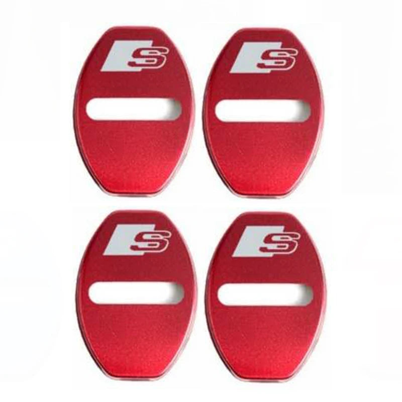 4-Pack Car Door Lock Cover Caps for S-Line A3 A4 A5 A6 A7 Q2 Q3 Q5 Q5L Q7 TT RS Series Alloy Door Lock Protectors (4pcs)