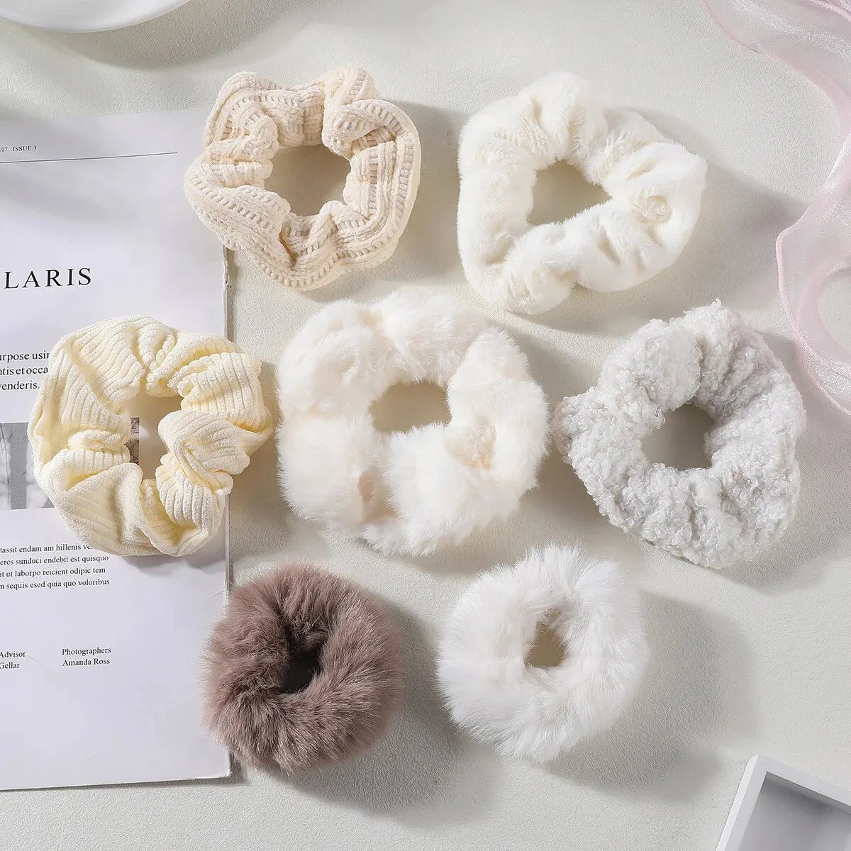 Plush Cotton-Blend Scrunchies Set 7 or 21 Pack - Elastic Hair Ties & Ponytail Holders for Women & Girls