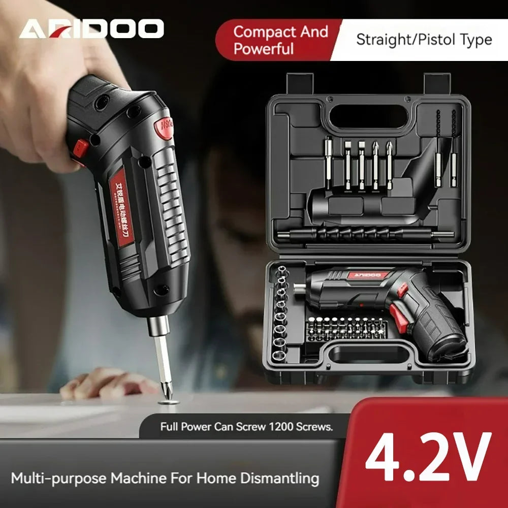 Compact Rechargeable Cordless Screwdriver — 4.2V (3.6V), 6 N·m Torque, 1300mAh, 250 RPM
