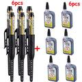 Waterproof Carpenter & Tile Marker Pen 45mm Long Nib — Deep-Hole Woodworking Marker, Black Blue Red (1–6 Pack)