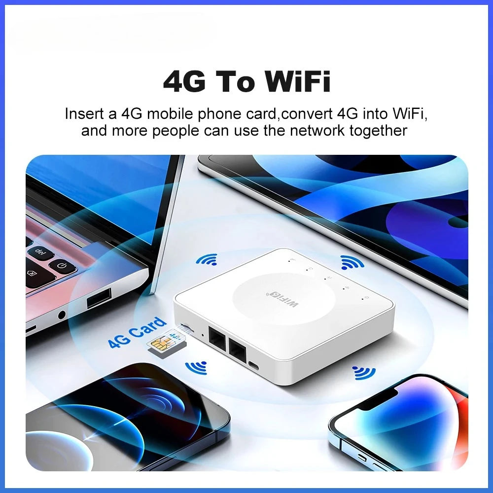 4G LTE Mobile WiFi Router SIM Card Type-C Portable Wireless Router 2.4GHz 300Mbps Supports up to 32 Devices