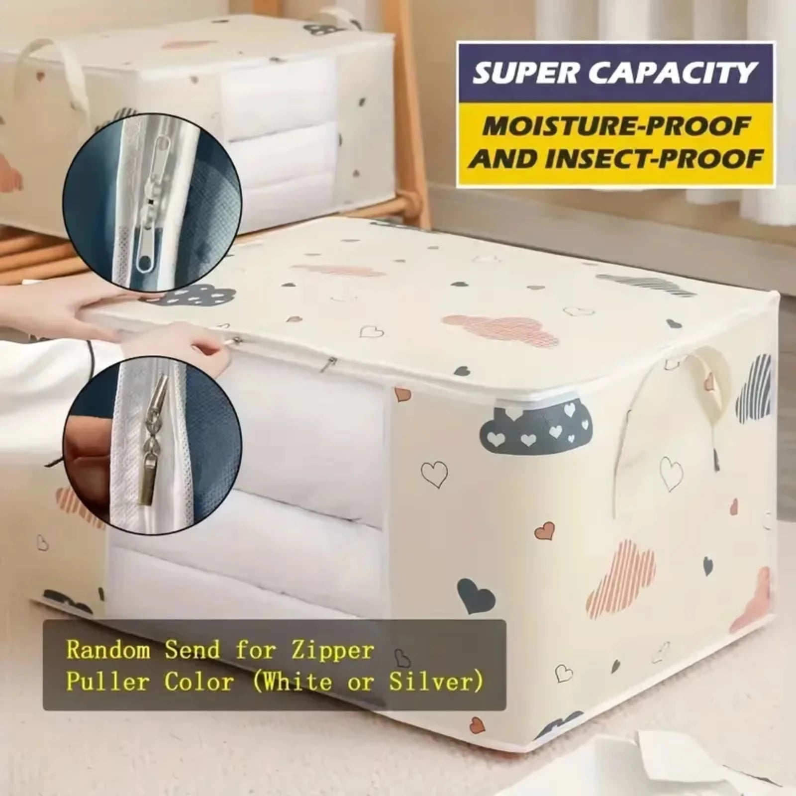 Large Non-Woven Storage Bag with Handles – Dustproof, Moisture-Resistant Quilt & Clothing Organizer