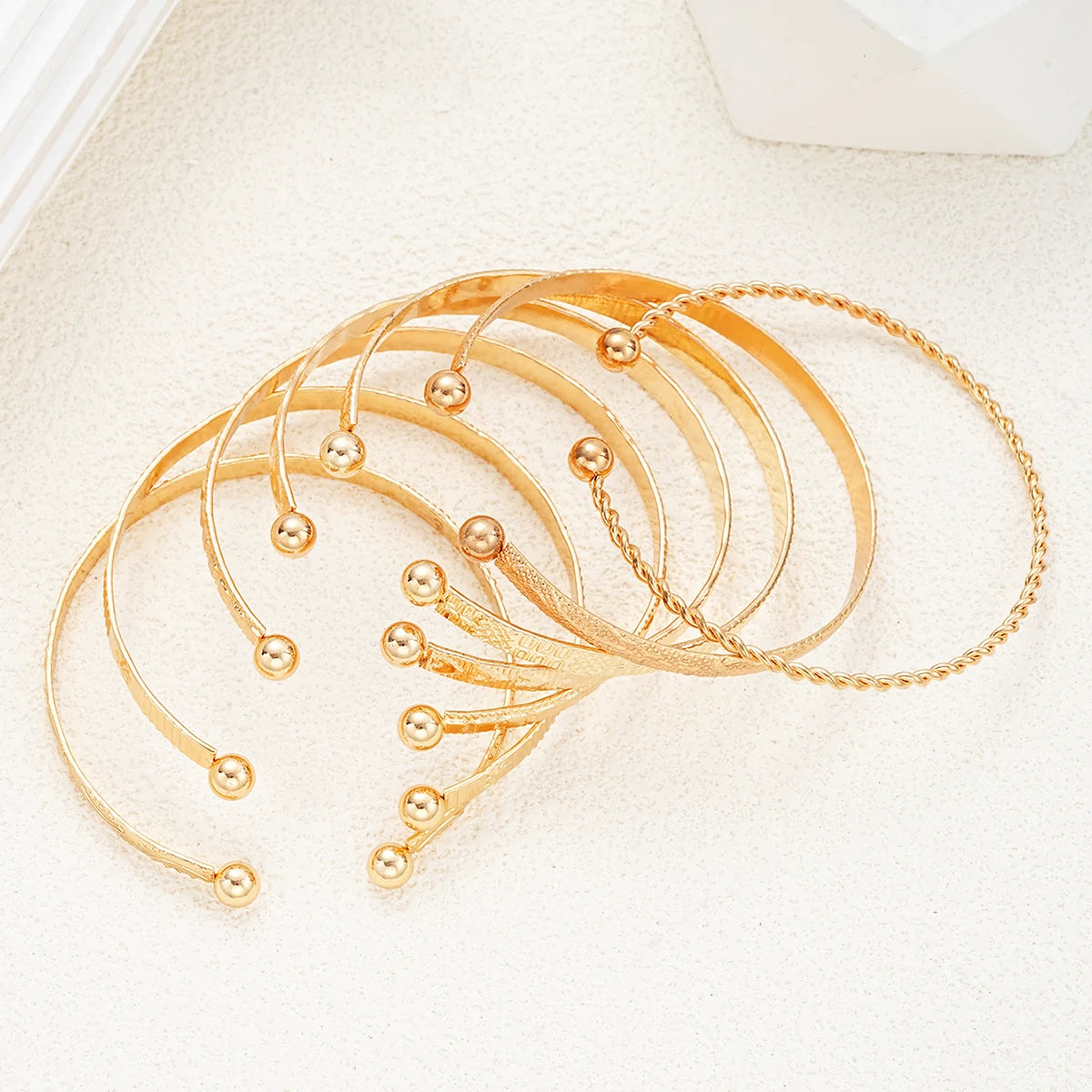Boho Geometric Gold Cuff Bracelet for Women - Fashion Metal Cuff, Tracker-Inspired Style