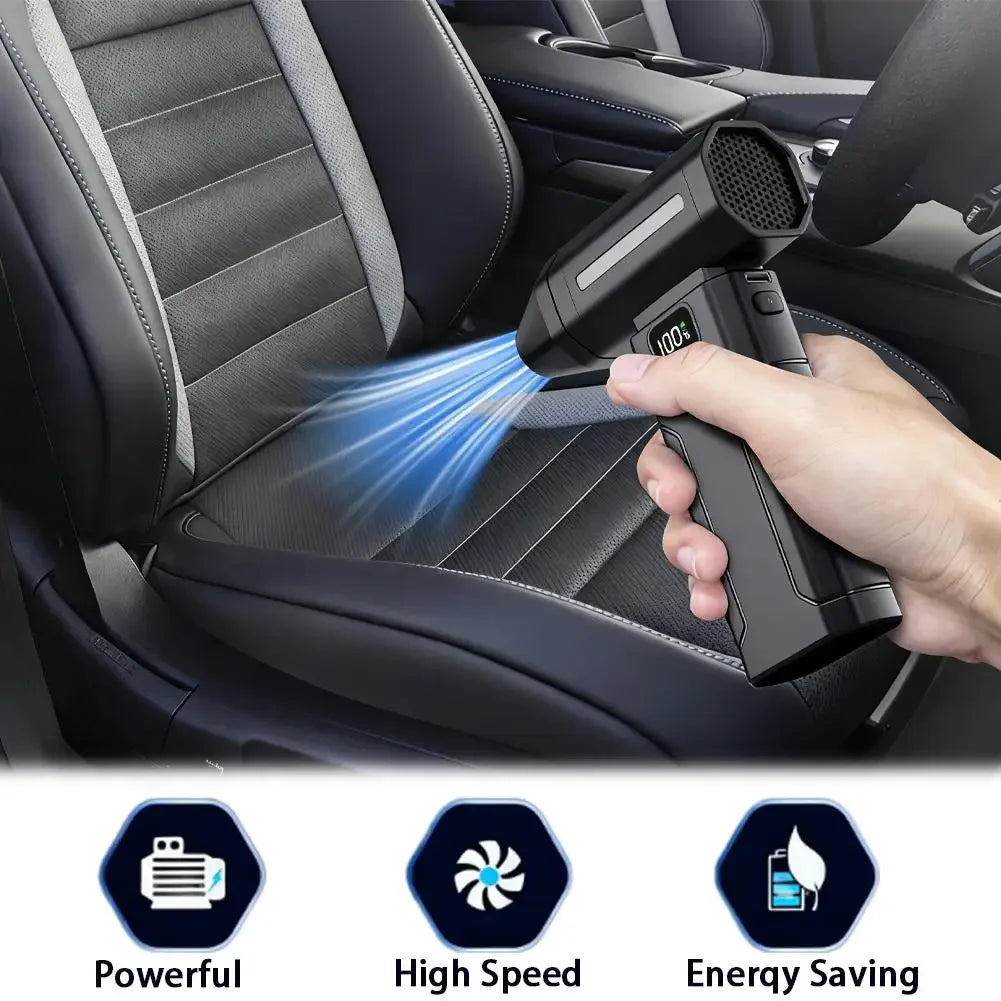 Handheld Brushless Turbo Air Blower 150,000 RPM Portable Rechargeable Dust Cleaner, 6000mAh