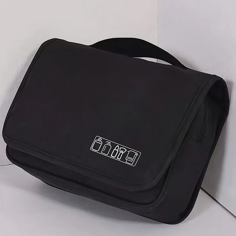 Wall-Mounted Travel Toiletry & Cosmetic Organizer — Hanging Bathroom Storage Bag