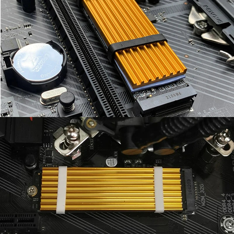 M.2 2280 NVMe SSD Heatsink Aluminum Radiator with Silicone Thermal Pad for PS5 & PC