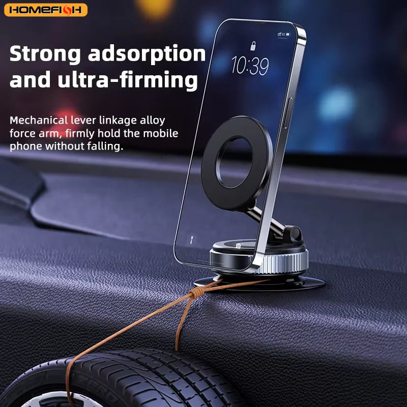 Magnetic Phone Holder – 3-Axis Rotating Mount with Strong Suction for Car, Desk & Wall