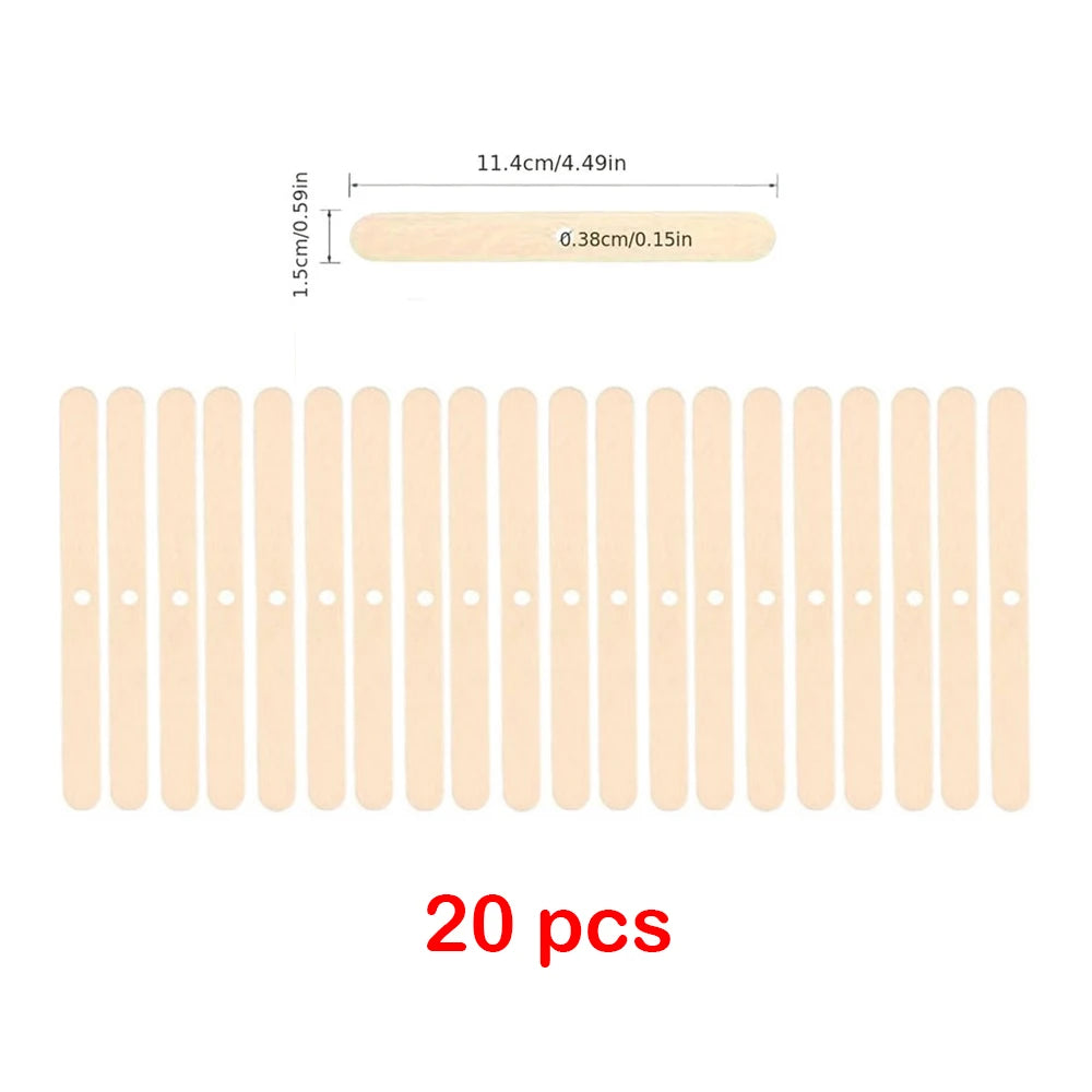 Pure Cotton Candle Wicks 100-Pack with Metal Wick Brackets & Silicone Punch Awl DIY Candle Making Kit