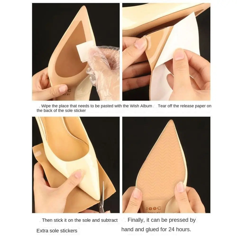 Self-Adhesive Anti-Slip Shoe Sole Protectors 10×27 cm (3.94×10.63 in) – Shock-Absorbing Rubber Insoles
