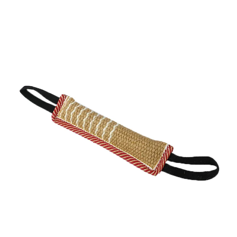 Dog Bite Tug Sleeve with 2 Rope Handles - Durable Hemp Training Toy for German Shepherd, Malinois, Rottweiler