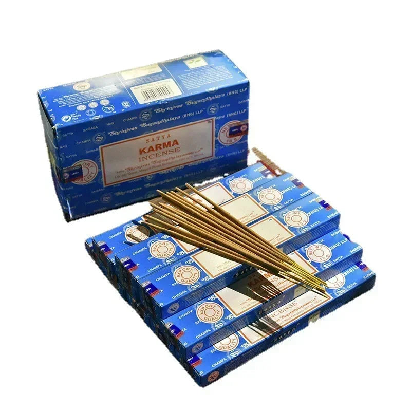 5-Box Nag Champa Incense Sticks — 50–60 Handmade Sticks (20 cm / 8 in) Sandalwood & White Sage Home Fragrance