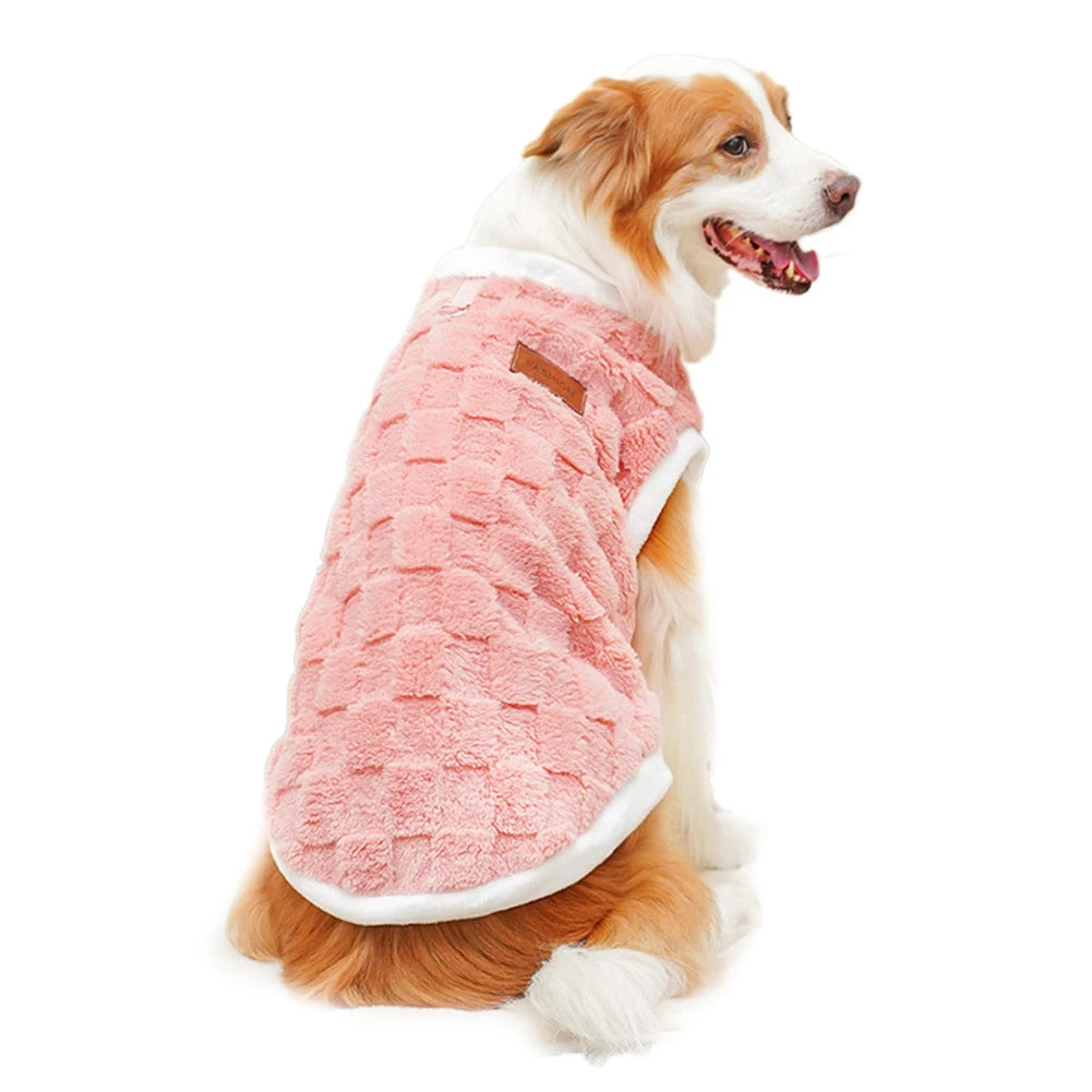 Flannel Dog Sweater Winter Warm Pet Coat – Fits 1.5–25 kg (3–55 lb) – Puppy to Large Dog Pullover Vest