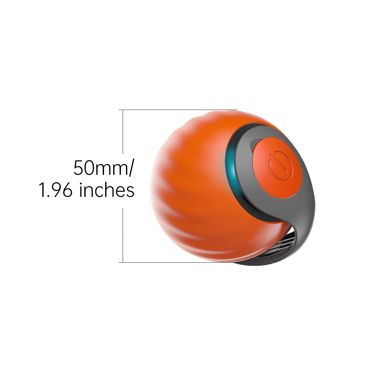 Interactive USB-C Rechargeable Rolling Cat Toy Ball 2.0 in (50 mm) with Replaceable Tail & Feather for Indoor Cats & Small Dogs