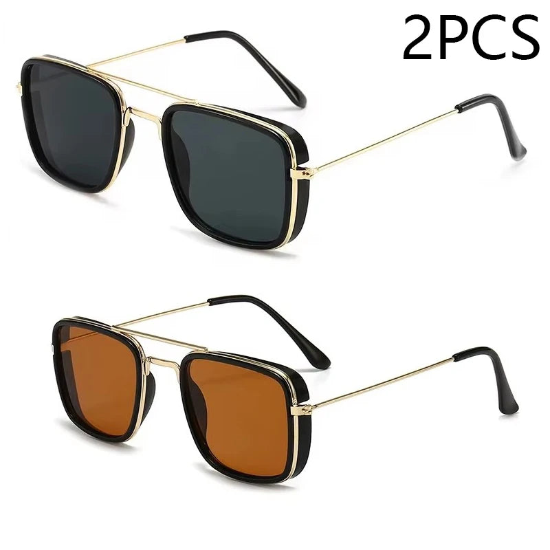 Retro Small Square Metal Frame Sunglasses – UV400 Protection, Korean Vintage Style