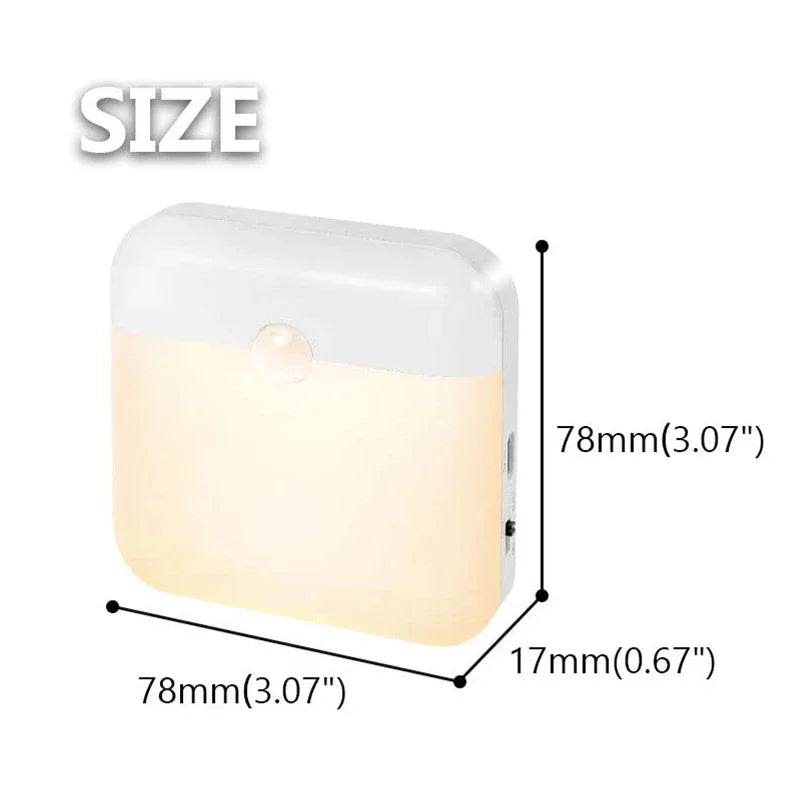USB Rechargeable Motion Sensor Night Light – Warm/Cool LED with Magnetic Mount for Bedroom Hallway Closet Stairs