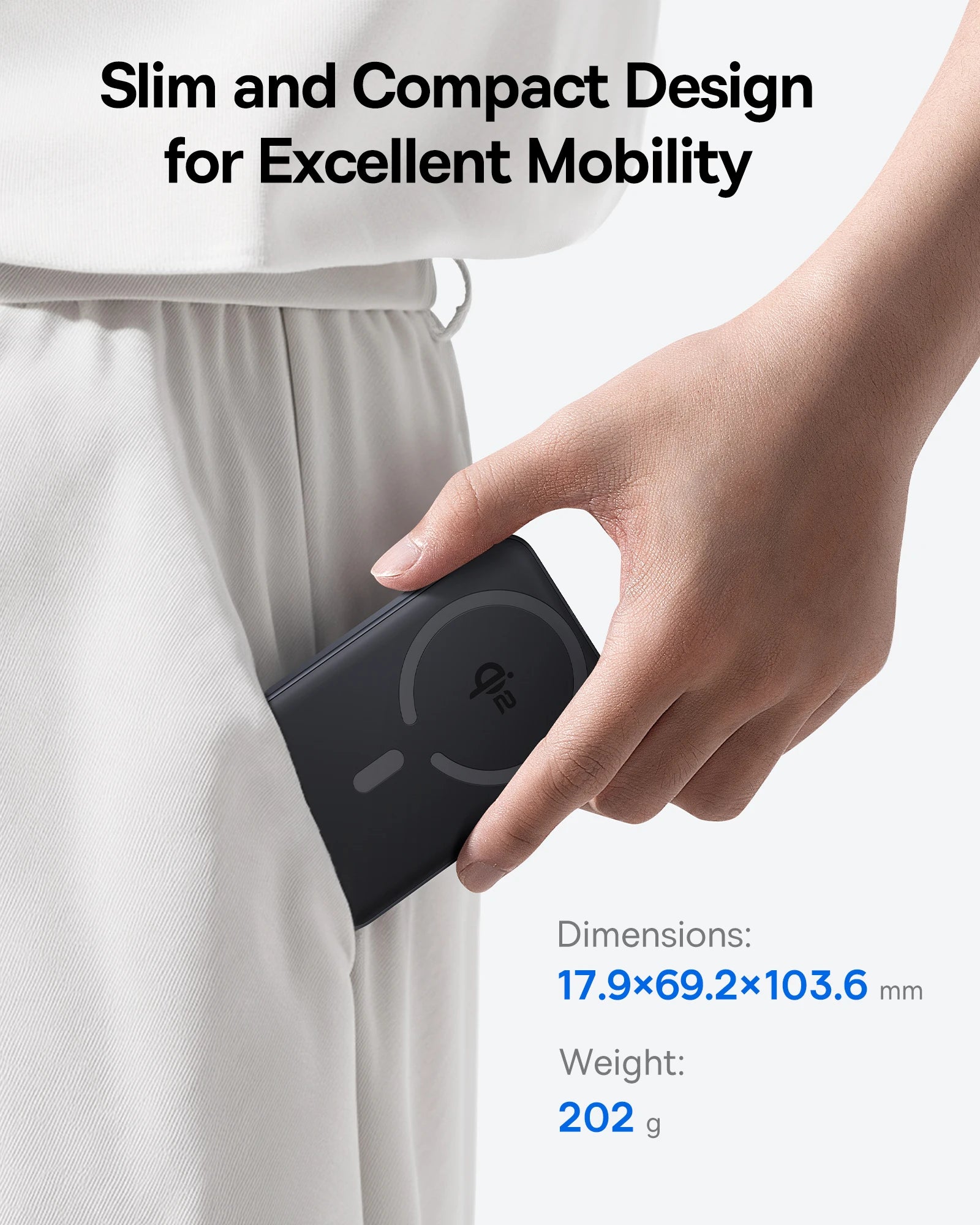 Qi2 Magnetic 10000mAh Power Bank 15W Wireless 22.5W USB-C Fast Charge Magnetic Snap Portable Charger