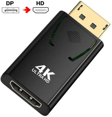 4K DisplayPort to HDMI Adapter – DP to HDMI Converter with Audio for Laptop PC HDTV