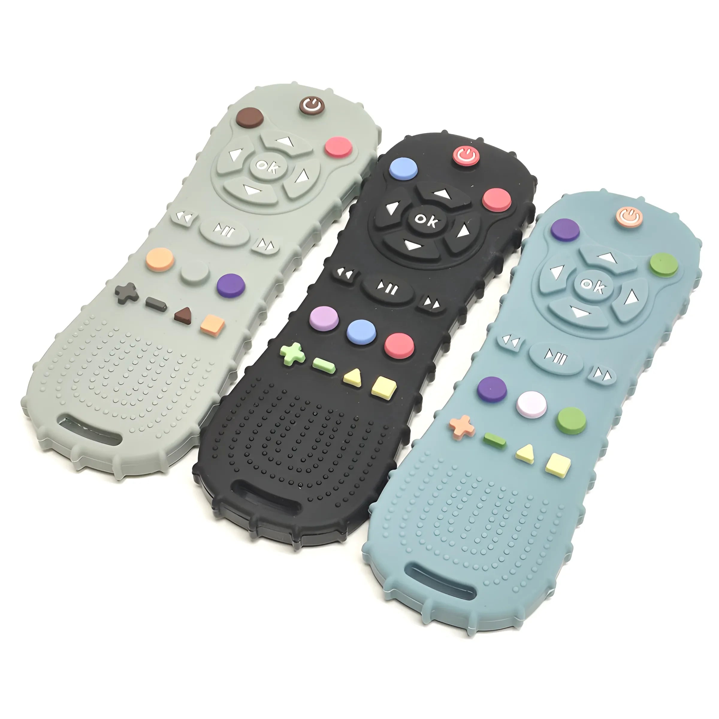 Baby Silicone Remote Control Teether BPA-Free Pacifier Bracelet Teething Toy 1/3-Pack