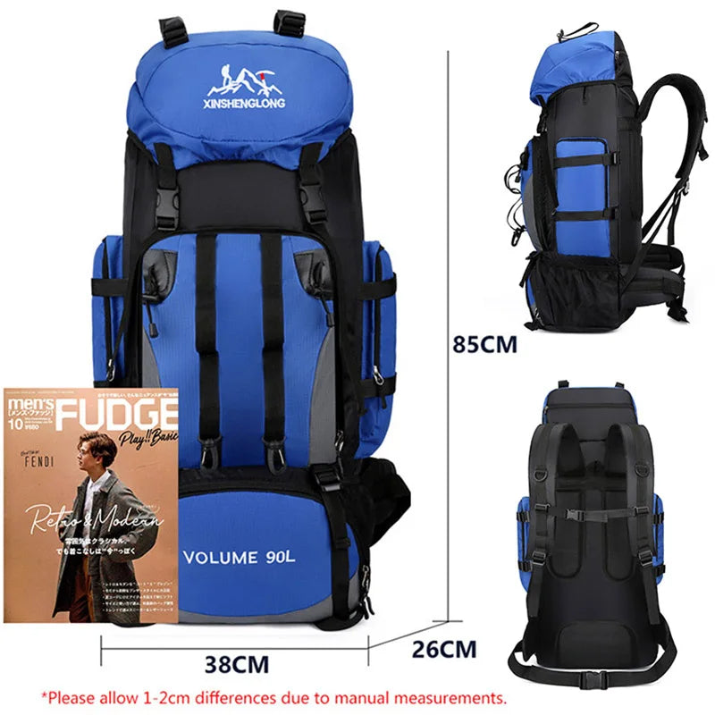 90L Waterproof Hiking & Camping Backpack — Large Capacity Trekking Rucksack for Travel (Unisex)