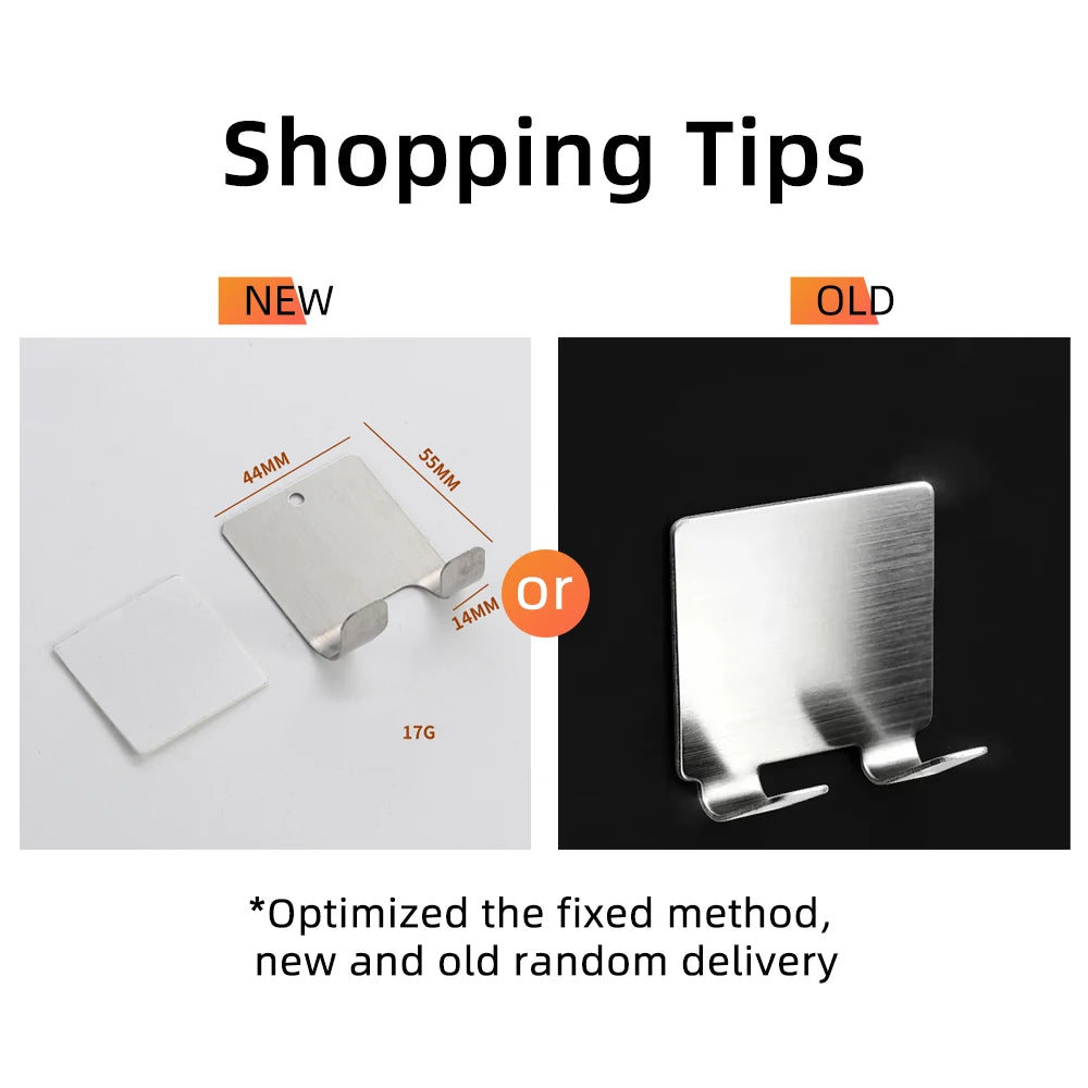2-Pack Stainless Steel Razor Holder Shaving Stand – Bathroom Shaver Storage Rack with Hook