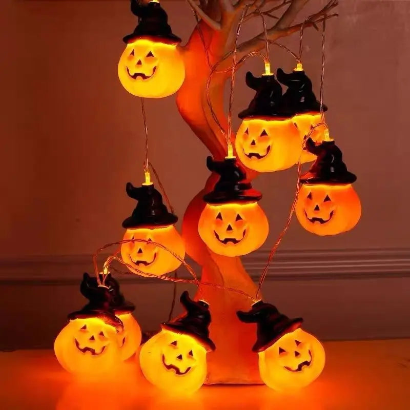 Pumpkin String Lights LED Pumpkin Lanterns – Warm White Halloween Decor, Battery & USB Options, Multiple Lengths (5ft/10ft/20ft/33ft)