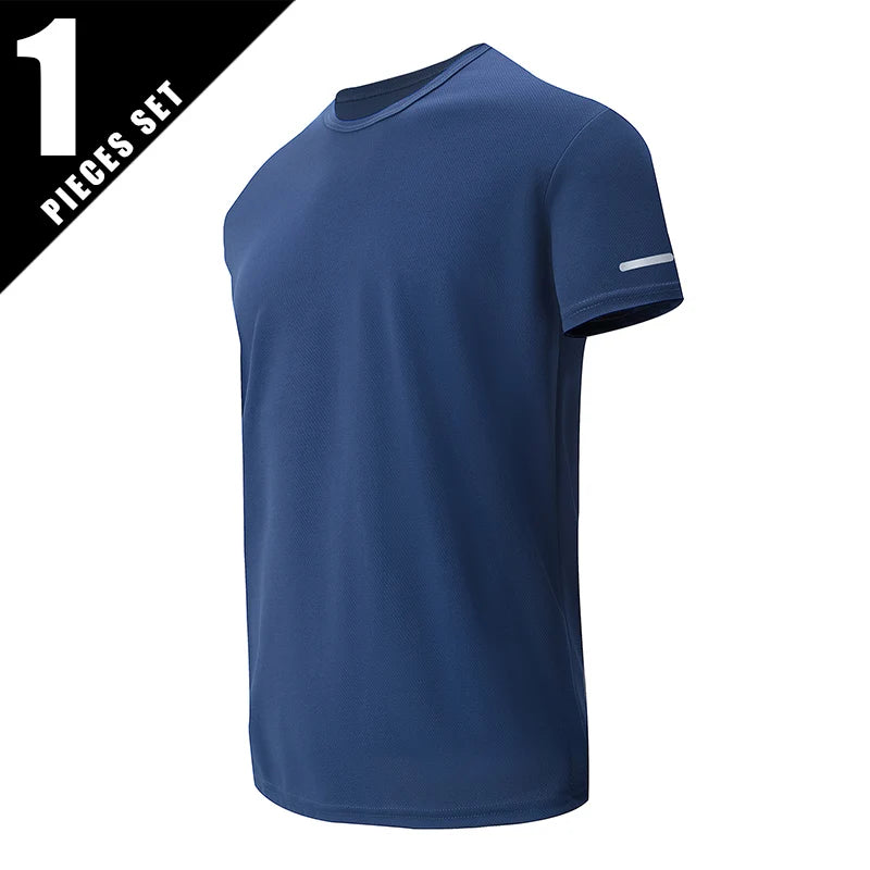 Men's Gradient Quick-Dry Sports T-Shirt Short Sleeve - Running & Fitness Casual Tee