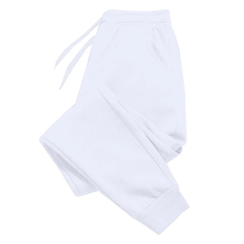 Men's Ankle-Length Knit Polyester Drawstring Sweatpants with Pockets - Casual Smart-Casual Joggers