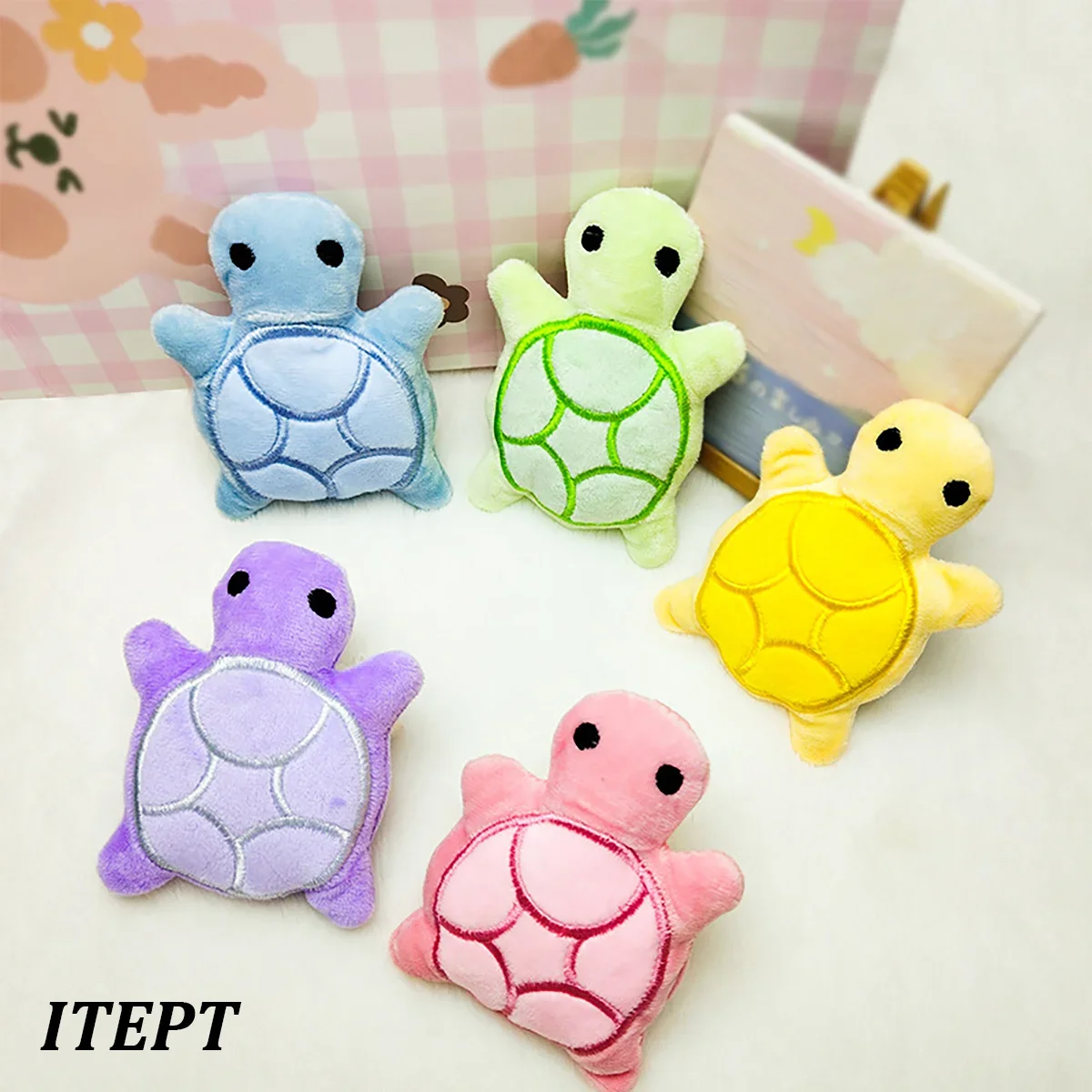 Plush Turtle Dog Toy for Puppies - Teething Chew Toy, Bite-Resistant Fleece for Dental Health & Interactive Play