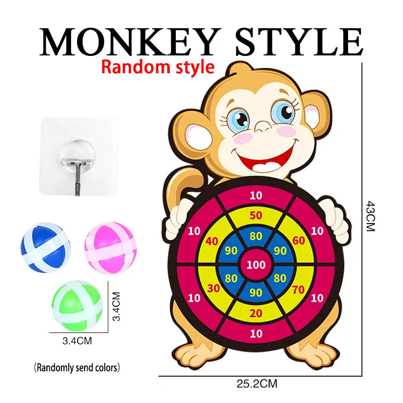 Montessori Sticky Ball Dart Board Target Game - Indoor & Outdoor Kids Toy, Party & Classroom Game
