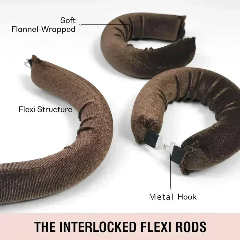 Heatless Hair Curler Headband - Soft Flannel Sleeping Curling Rod for No-Heat Overnight Waves