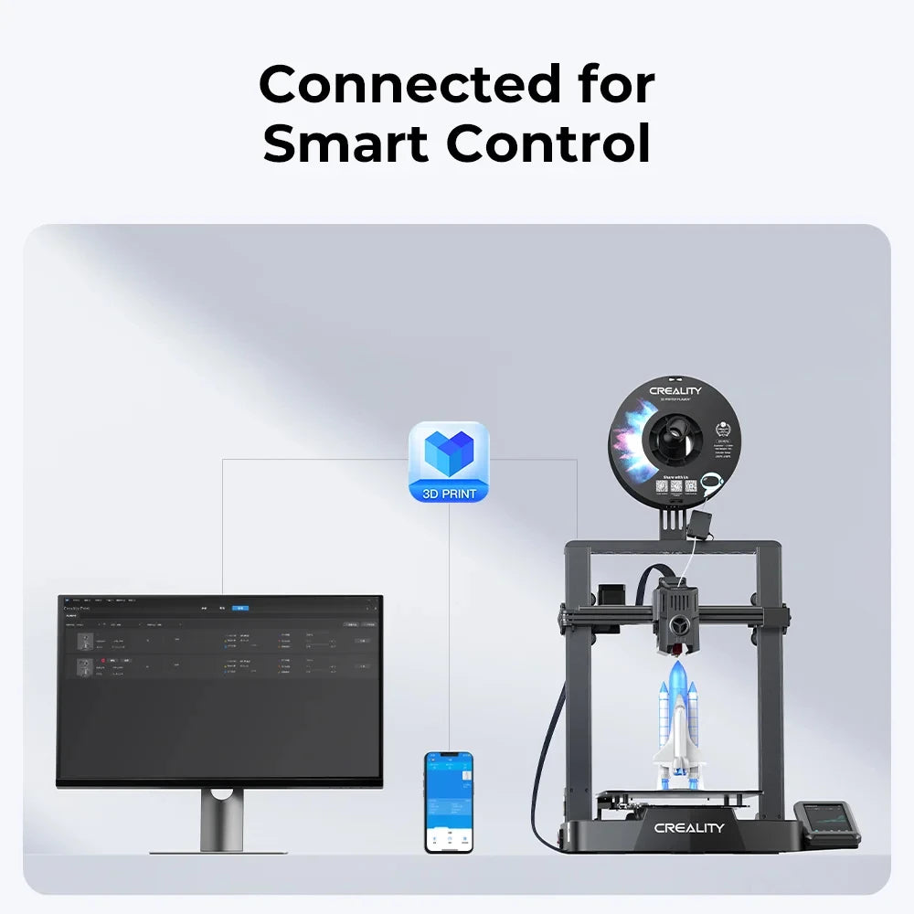 3D FDM Printer with Direct Drive Extruder, Auto Bed Leveling, 32-bit Silent Motherboard, 220 x 220 x 240 mm Build Volume