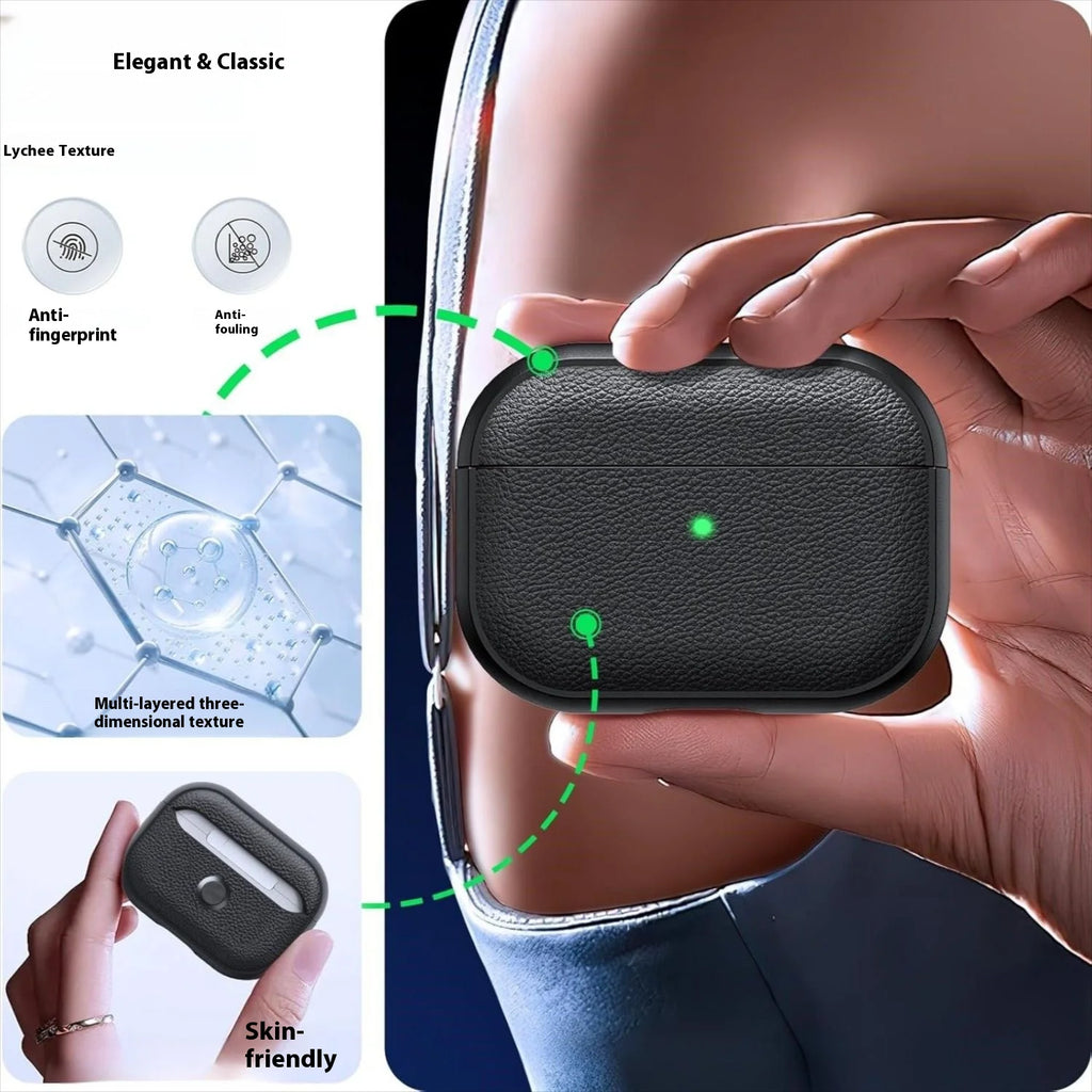 Soft TPU & PU Leather AirPods Case with Lanyard - Shockproof Protective Cover for AirPods 1/2/3/4 & Pro Series
