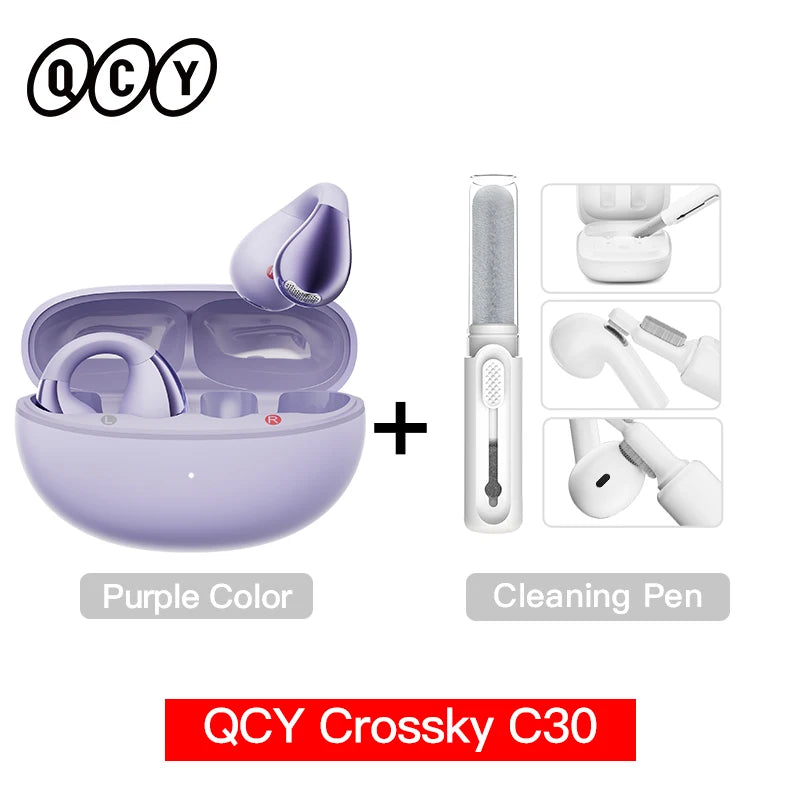 Open-Ear Ear Clip Bluetooth 5.4 Wireless Sports Earbuds – Dual-Connection, IPX4, 25H Battery
