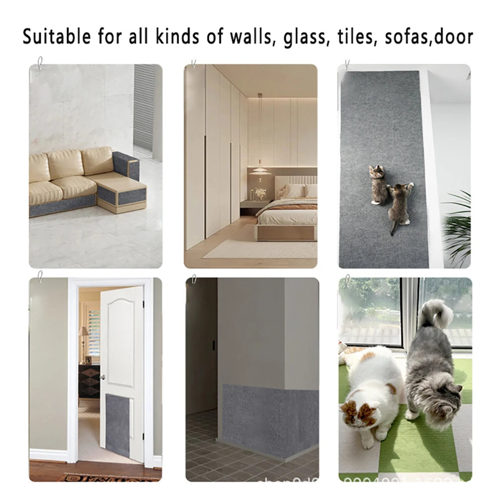 Trimmable Self-Adhesive Cat Scratching Mat – Carpet Sofa & Corner Furniture Protector