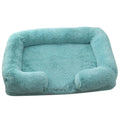 Plush Dog Bed with Removable Cover – Thickened Winter Pet Sofa Pad, Square, Small & Large