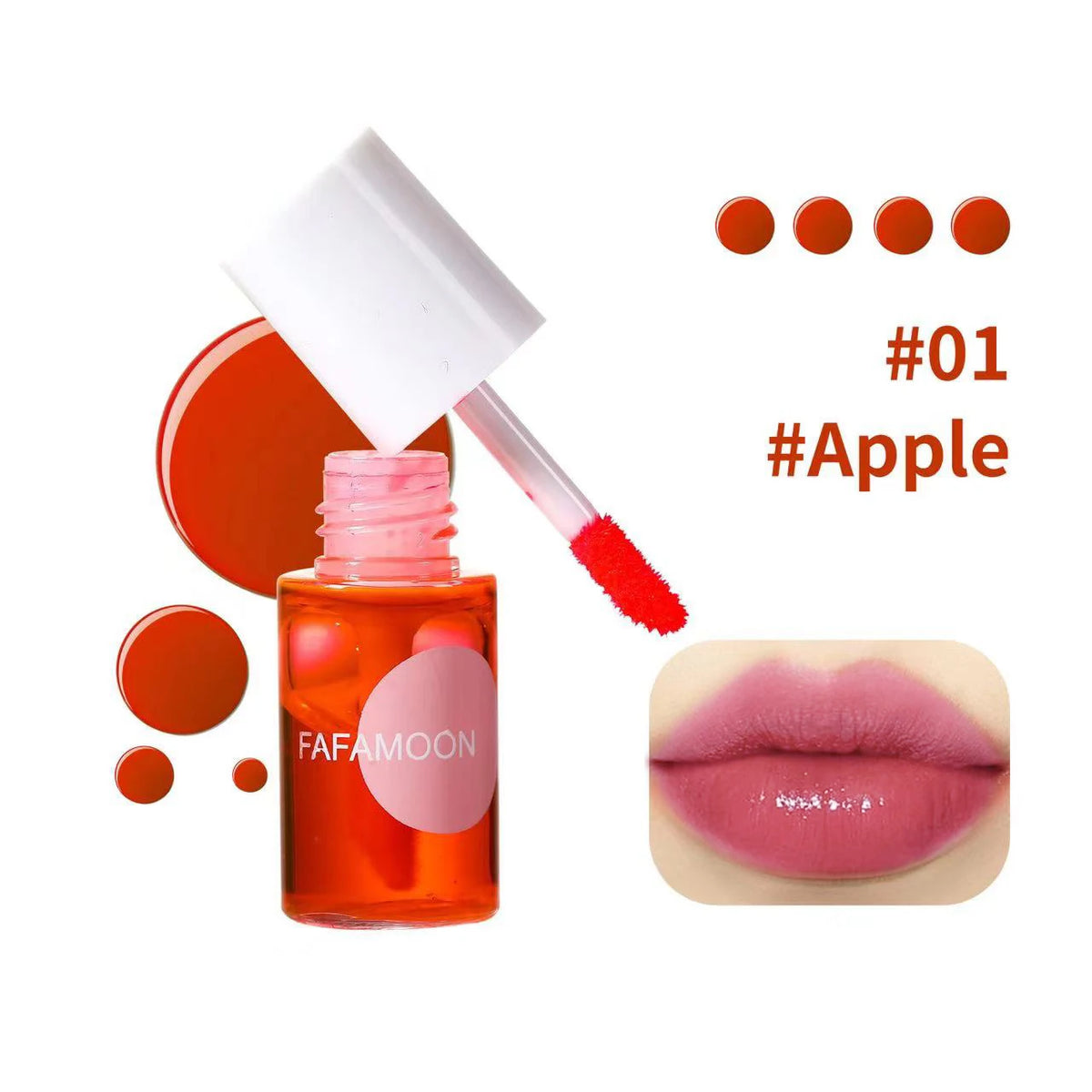 Fruity Lip Tint 4-Color Water Gloss — Moisturizing Waterproof Long-Lasting Lip Gloss (7.1 ml / 0.24 fl oz)