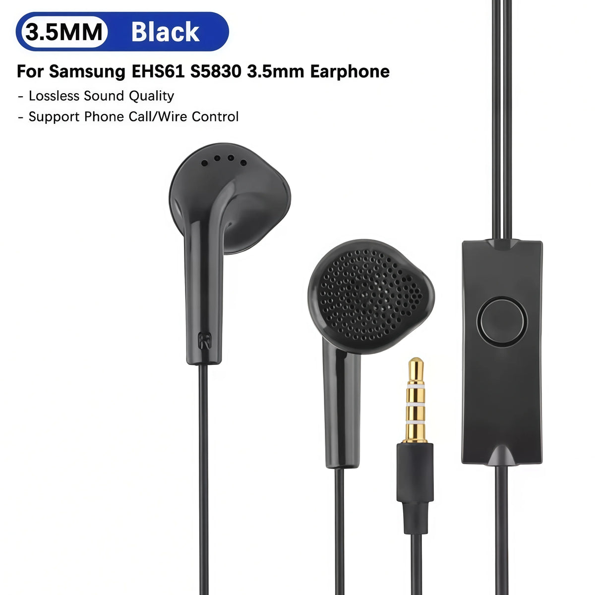 Type-C & 3.5mm Wired In-Ear Earphones with Mic — Universal Headset for Smartphones, Tablets, Laptops